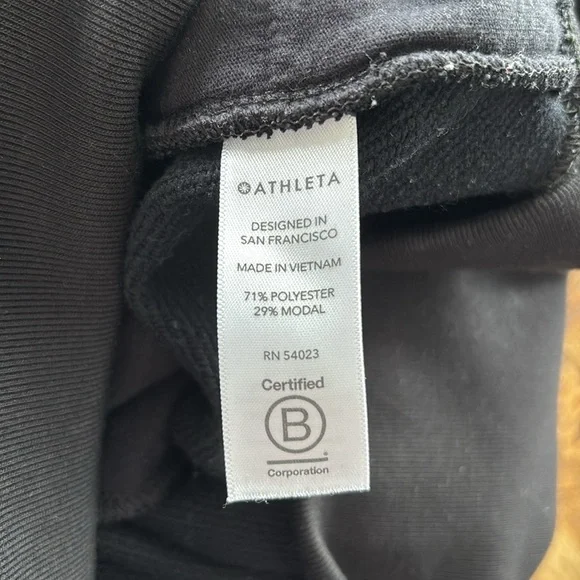 Athleta Bounce Black Long Sleeve Sweatshirt Dress with Pickets size XXS - Picture 7 of 8